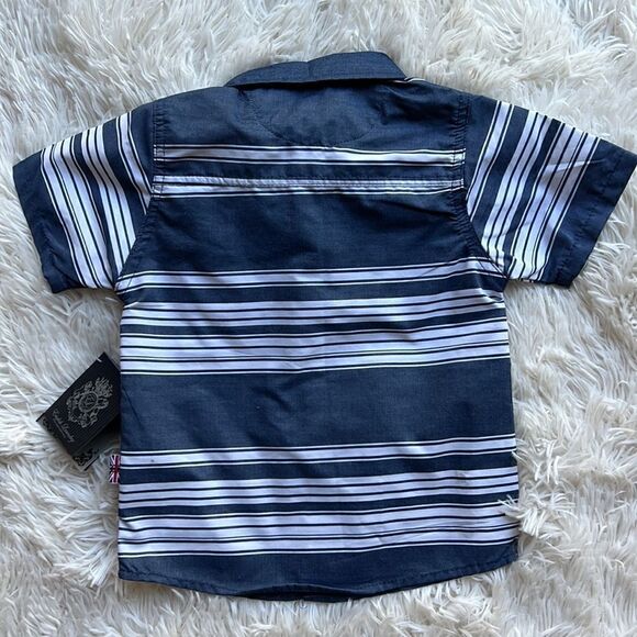 NWT English Laundry Button Down Vertical Striped Button Down Shirt Top 2T - Picture 3 of 5